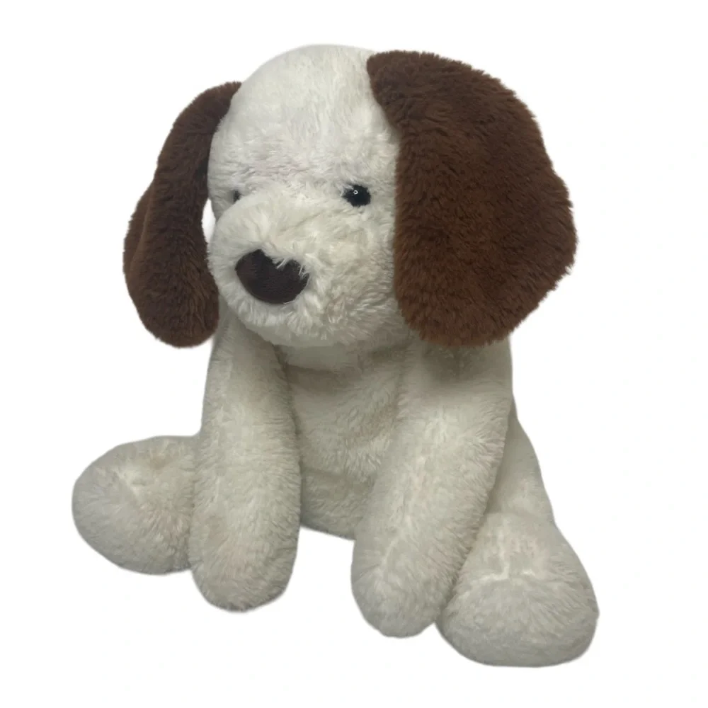 Animal Adventures White Plush Puppy Dog With Brown Ears & Pet Mat